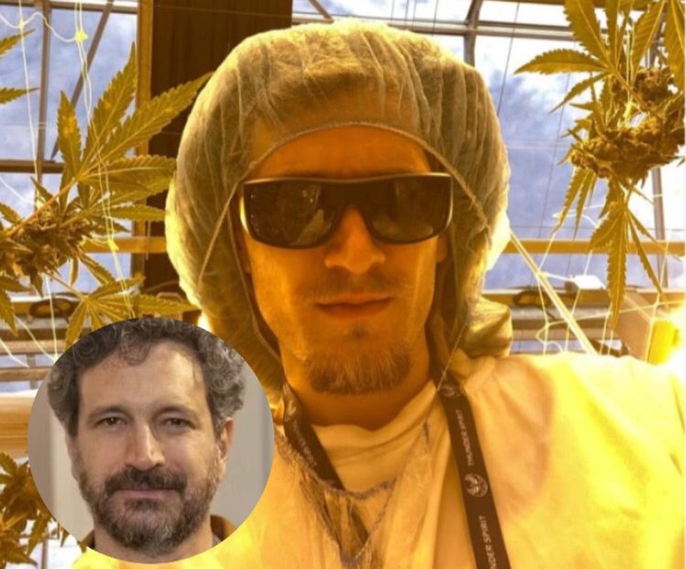 Caco Ciocler e o filho Bruno — Foto: Reprodução