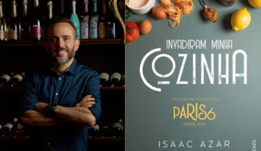 Isaac Azar autografa livro de receitas e histórias da cozinha do seu bistrô