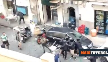 VÍDEO: ultras do Nápoles agridem adeptos do Sporting