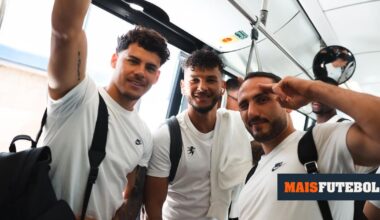 Sporting chega ao hotel perto da meia-noite e minutos depois há fogo de artifício