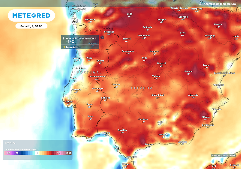 Temperaturas mantêm-se elevadas no interior no fim de semana, mas atividade intensa no Oceano deve causar uma diminuição da temperatura no litoral.