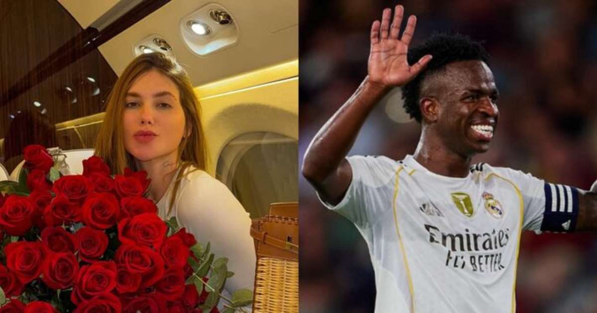 Virginia aparece com camisa de Vini Jr. em jogo do Real Madrid na Espanha; veja