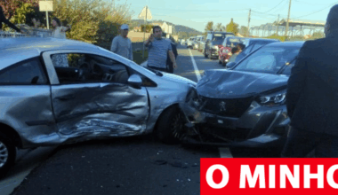 Crianças de 5 e 7 anos entre os cinco feridos de violenta colisão em Valença