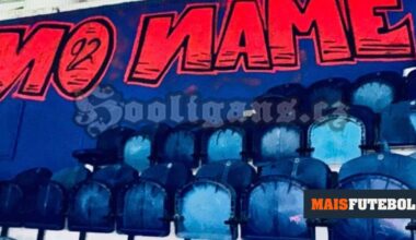 FOTO: claque do Benfica pinta graffiti nas bancadas do Dragão