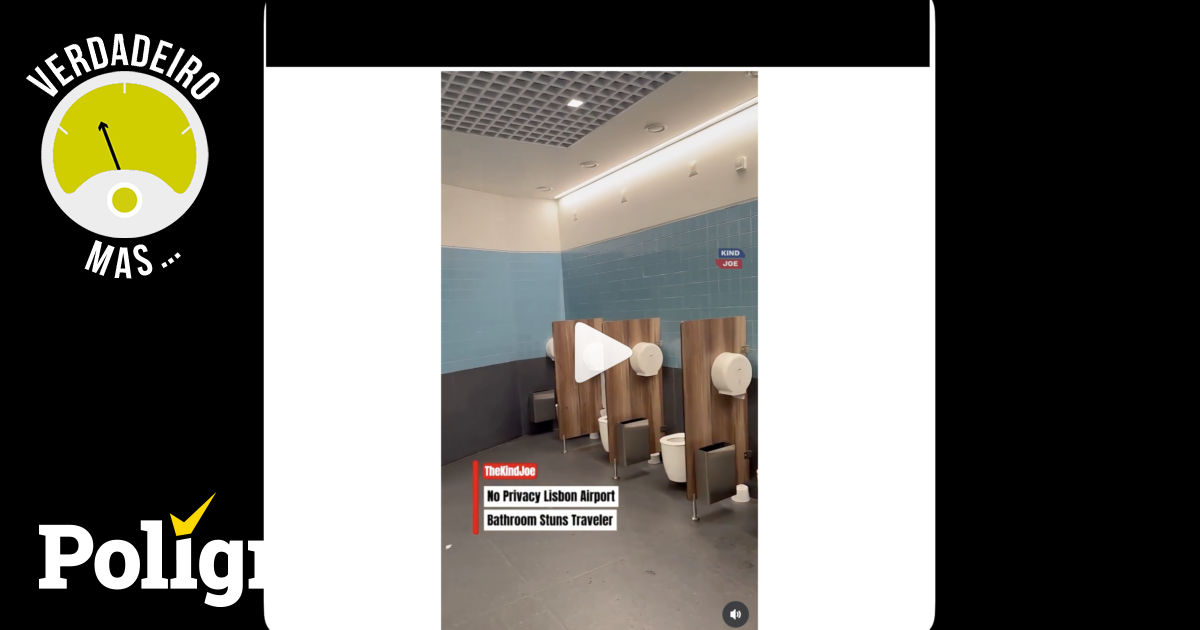 “Zero privacidade.” Esta casa-de-banho sem portas em frente a cada sanita está no Aeroporto de Lisboa? – Polígrafo