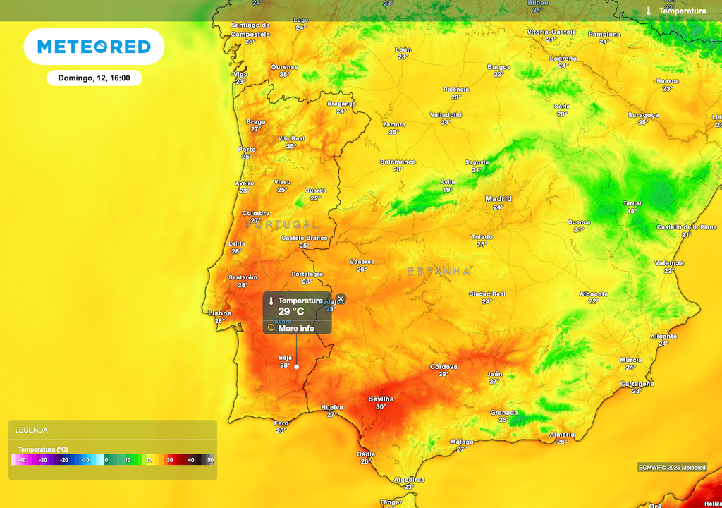 Temperaturas permanecem elevadas no domingo, podendo depois reduzir no início da semana.