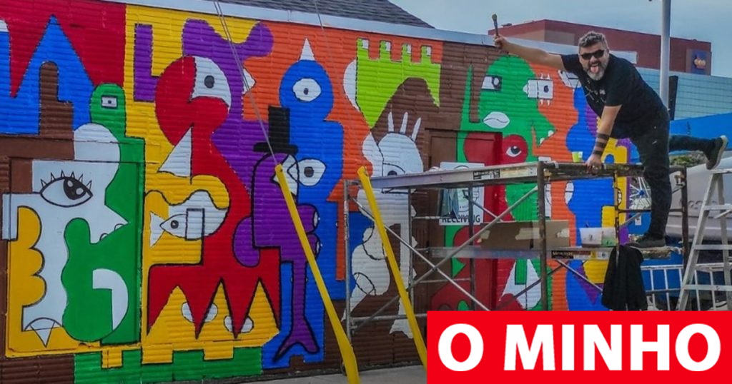 É de Arcos de Valdevez e está a pintar um mural no Canadá