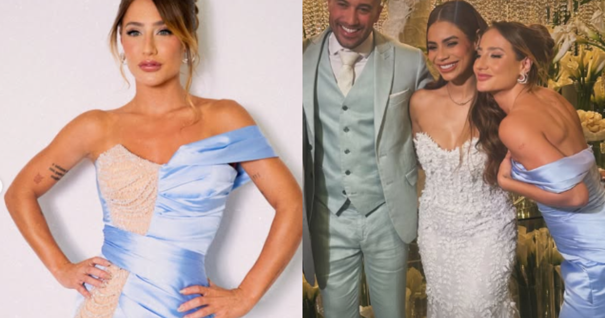 Bruna Griphao admite que seu vestido de madrinha estava 'horrível'