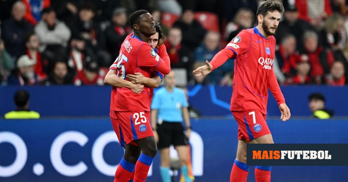 VÍDEOS: Nuno Mendes e Vitinha marcam no atropelo do PSG sobre o Leverkusen