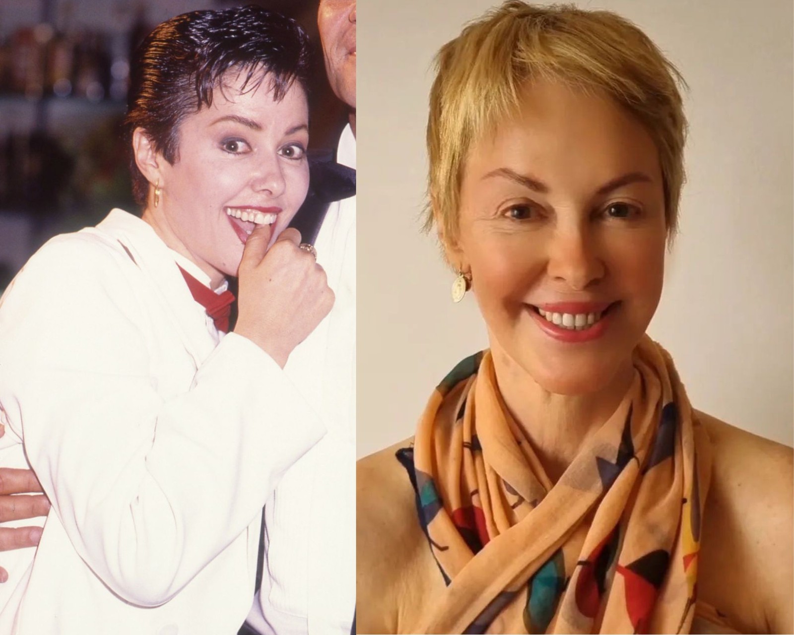 Aldine Müller interpretou Ângela Martins em 'Rainha da sucata'. Atualmente, ela apresenta um podcast em que conversa com personalidades no YouTube. Sua última novela foi 'Chiquititas', entre 2013 e 2015 — Foto: Irineu Barreto / Agência O Globo e Reprodução/Instagram