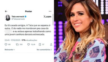 SBT TV | Tatá Werneck se diverte após ser confundida com Tata Estaniecki: "Eu tô casada"