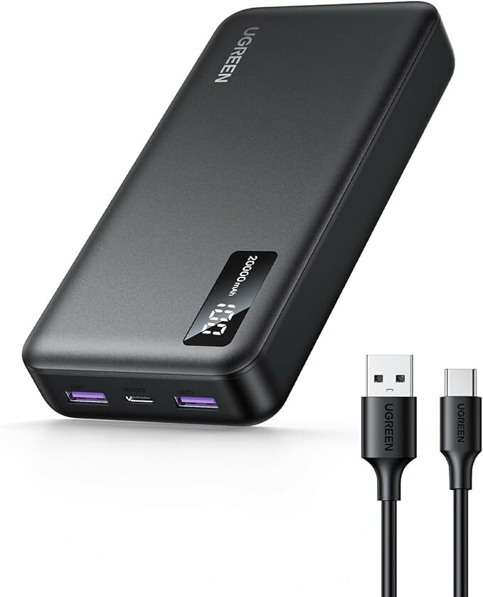 UGREEN Power Bank 20000 mAh 22,5 W bateria externa com cabo USB C