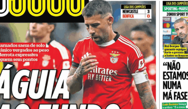 Encarnados "atropelados" na visita ao Newcastle e ainda a "zeros" na Champions