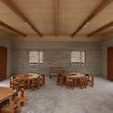 Escola Ninho Modular em Ancón: A Linhagem de Davi II / cotacero - Fotografia de Interiores, Sala de Jantar, Madeira, Concreto, Viga
