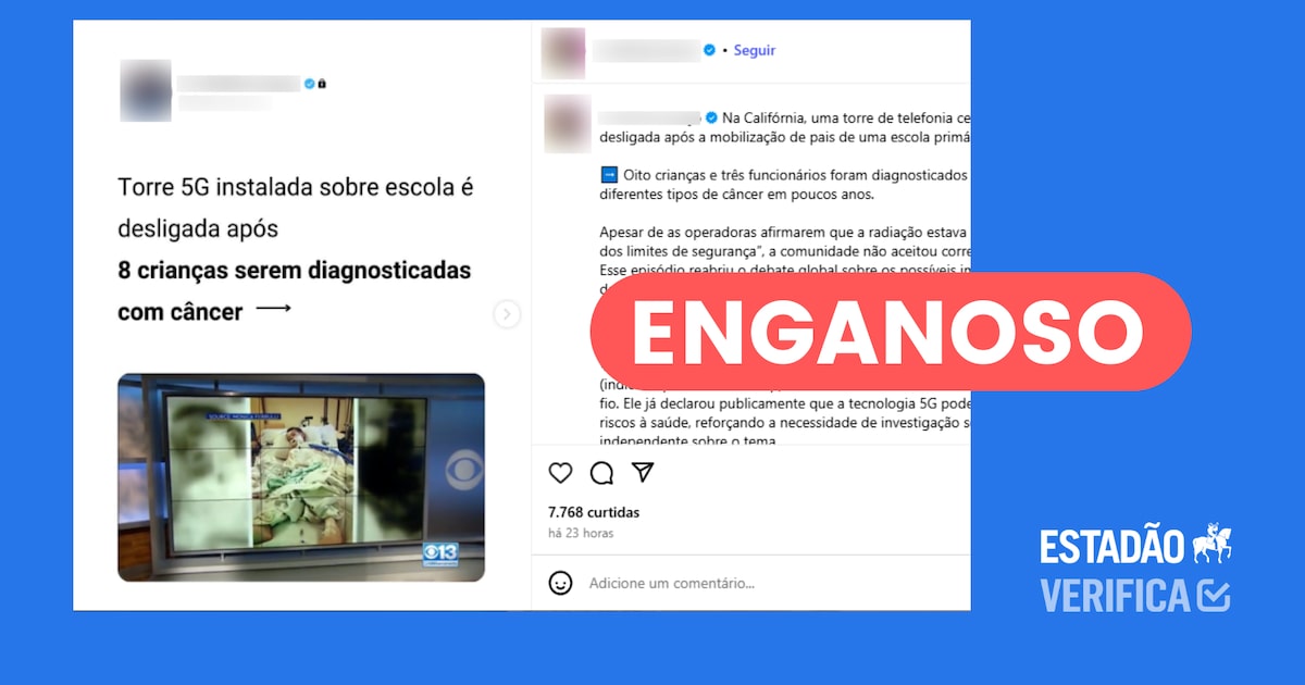 Não há comprovação científica de que 5G cause câncer; post distorce caso antigo