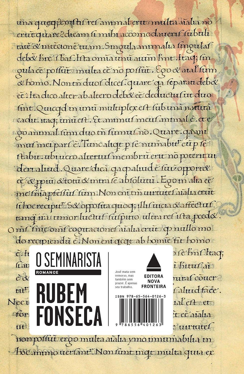 Imagem de capa do livro O Seminarista, de Rubem Fonseca, para matéria sobre livros que possuem suspense como a morte de Odete Roitman.