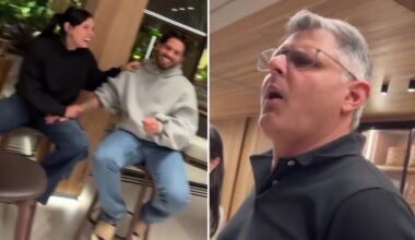 Aos beijos, Ana Castela e Zé Felipe tomam bronca do pai da cantora: 'Que melação!'; assista - Globo