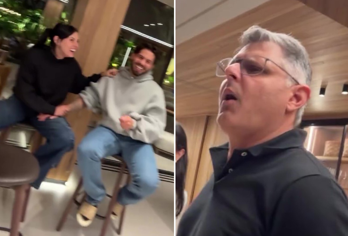 Aos beijos, Ana Castela e Zé Felipe tomam bronca do pai da cantora: 'Que melação!'; assista - Globo