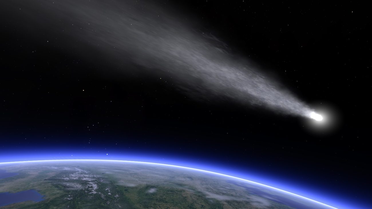 Cometa passando perto da Terra