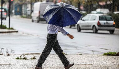 Chuva Forte em Cinco Distritos de Portugal