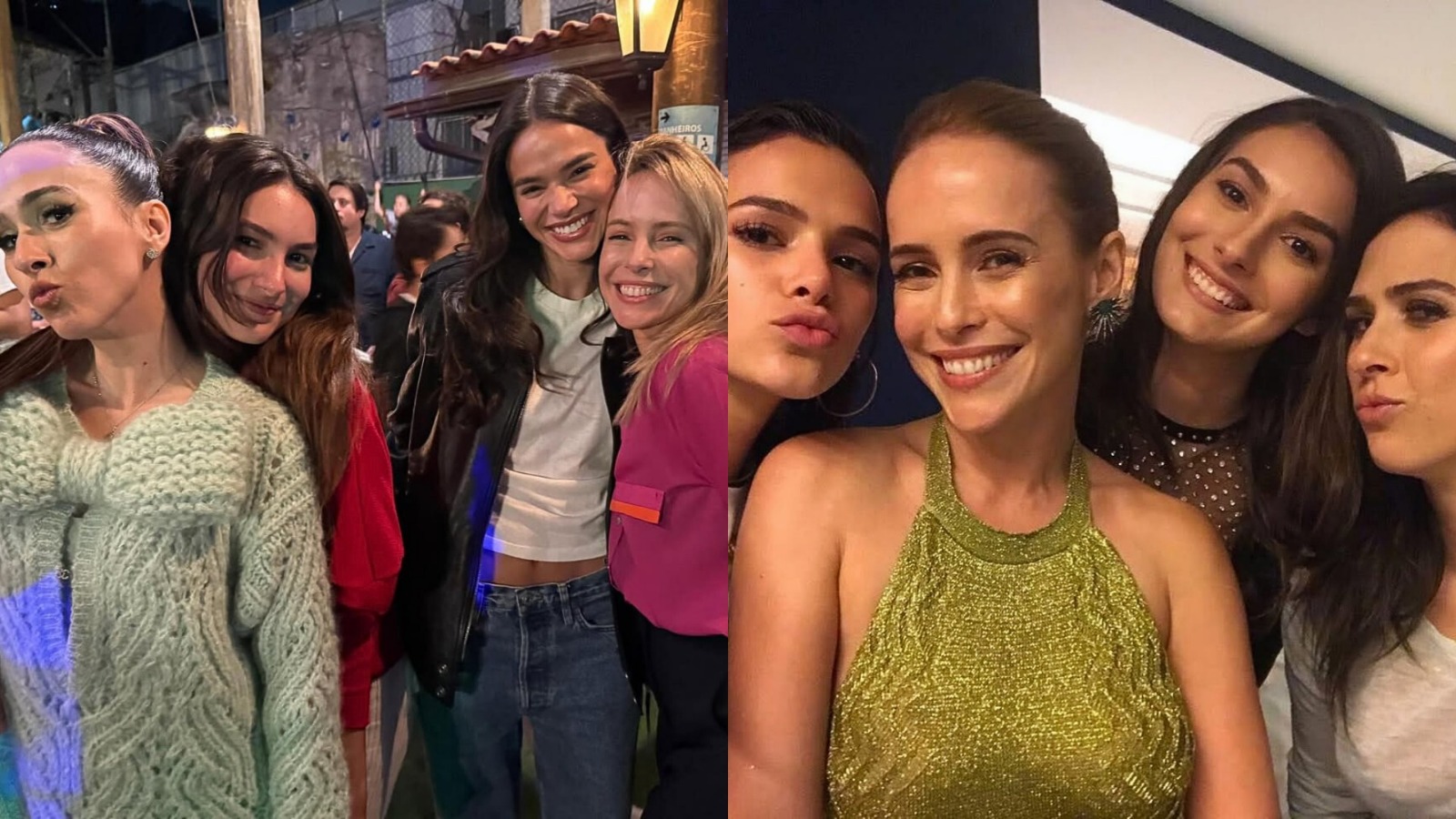 Bruna Marquezine e Tata Werneck e recriam foto com colegas de ele