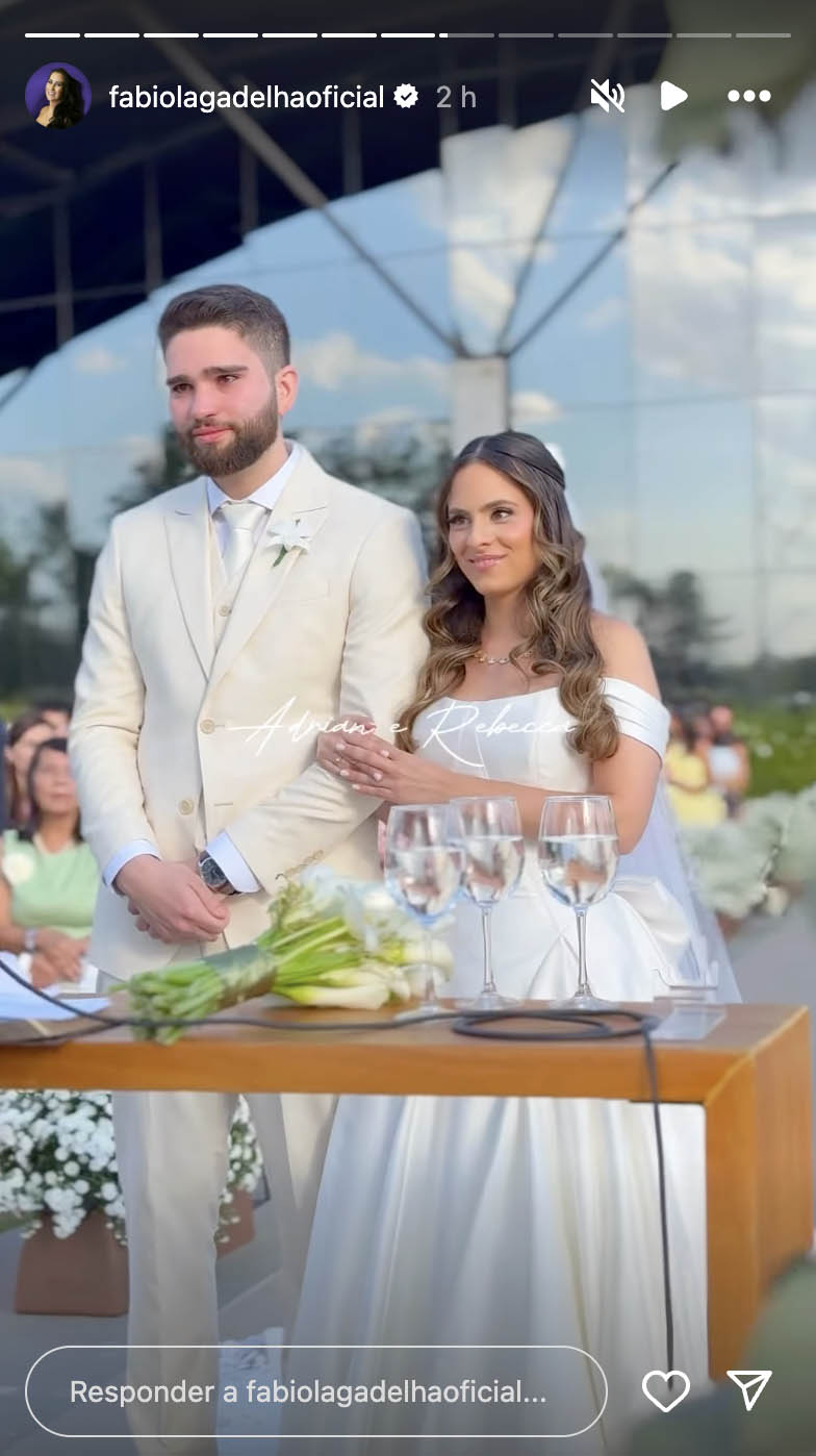 Fabiola Gadelha mostra o casamento do filho Adrian com Rebecca - Foto: Reprodução / Instagram