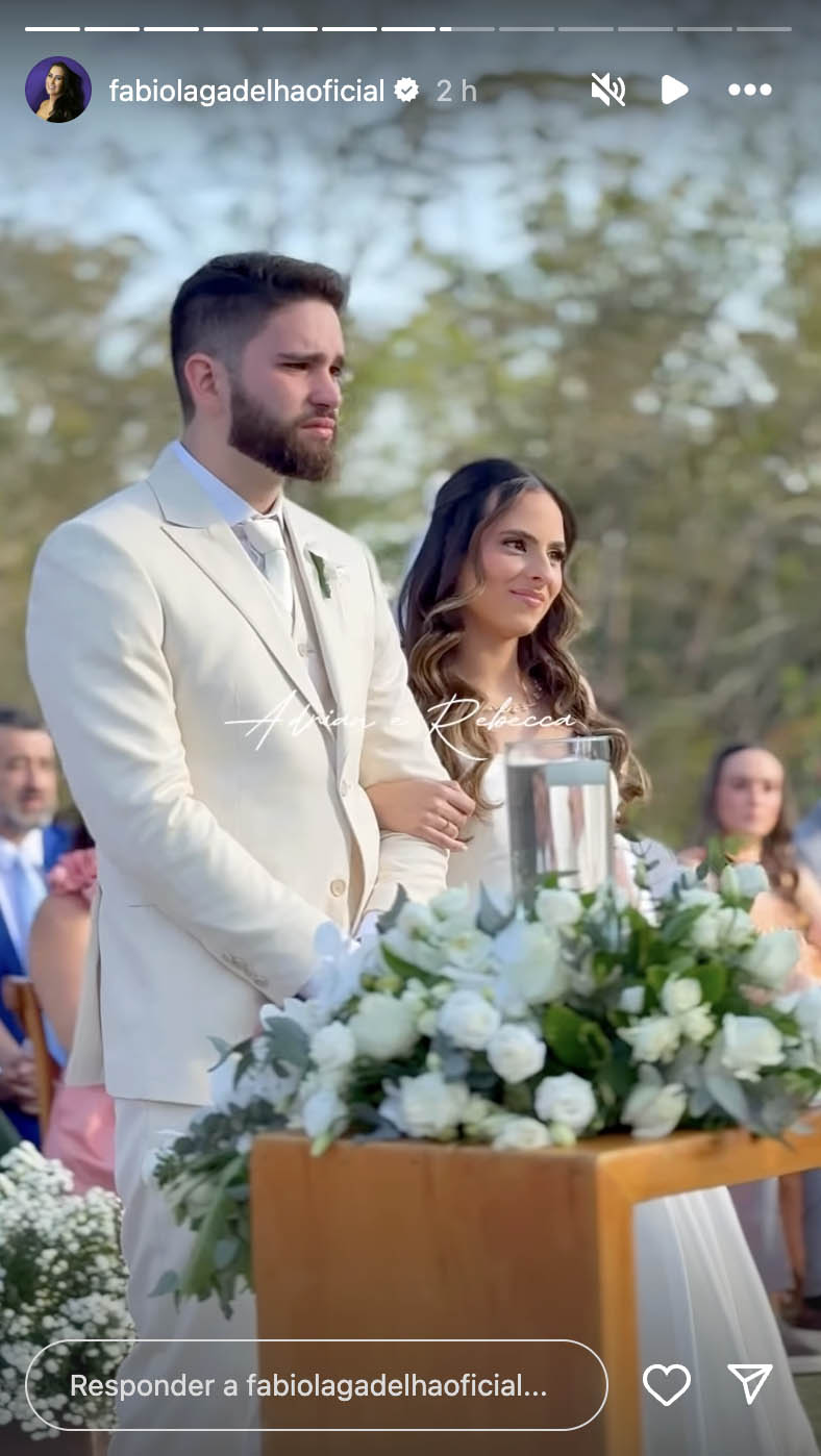 Fabiola Gadelha mostra o casamento do filho Adrian com Rebecca - Foto: Reprodução / Instagram