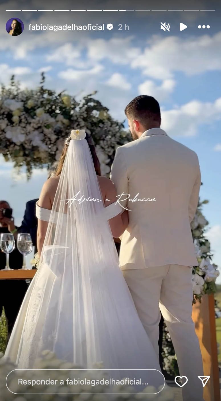 Fabiola Gadelha mostra o casamento do filho Adrian com Rebecca - Foto: Reprodução / Instagram