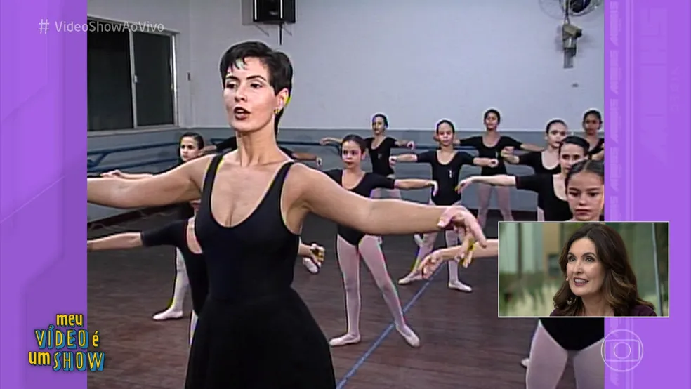 Antes de fazer sucesso entre câmeras e microfones, Fátima Bernardes foi professora de balé e era chamada carinhosamente pelas alunas de Tia Fatinha. — Foto: TV Globo