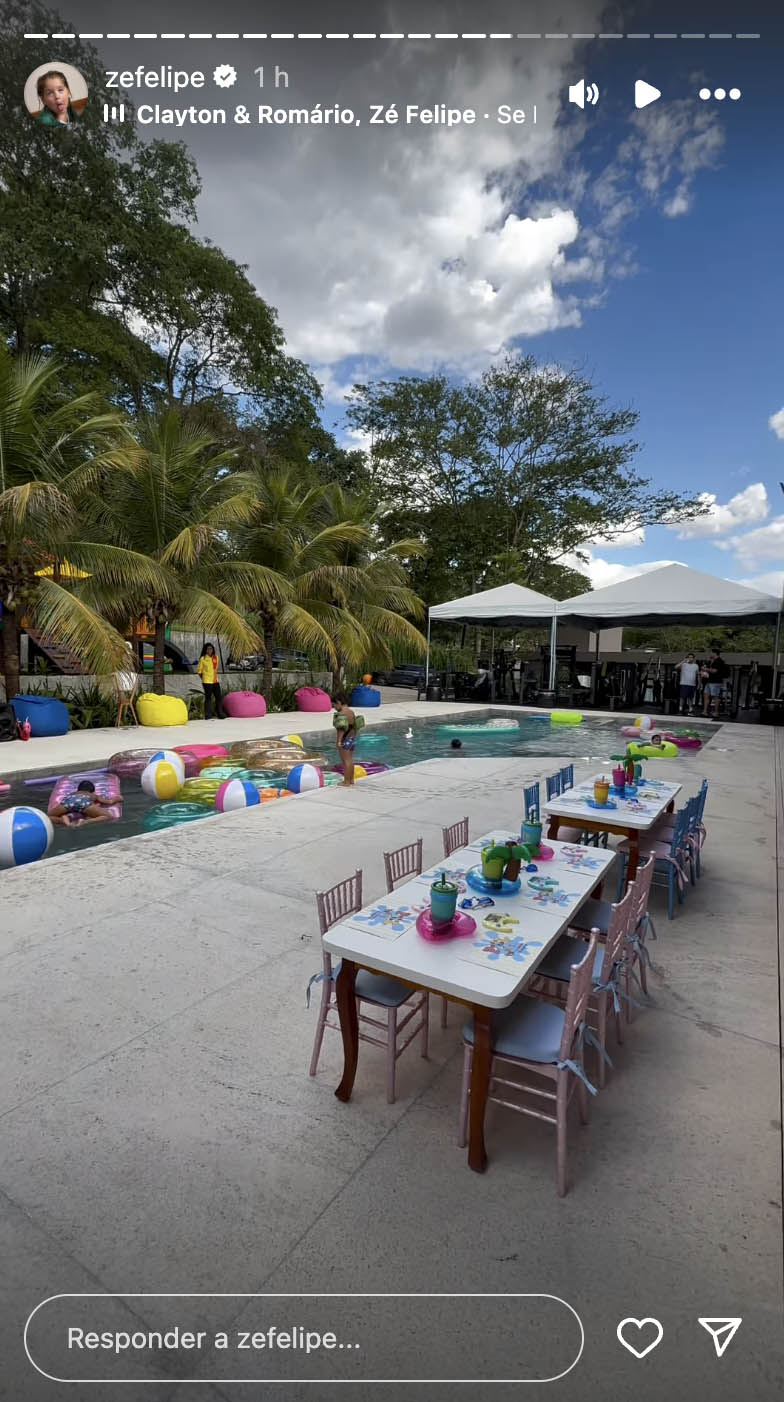 Zé Felipe faz festa na piscina para os filhos - Foto: Reprodução / Instagram
