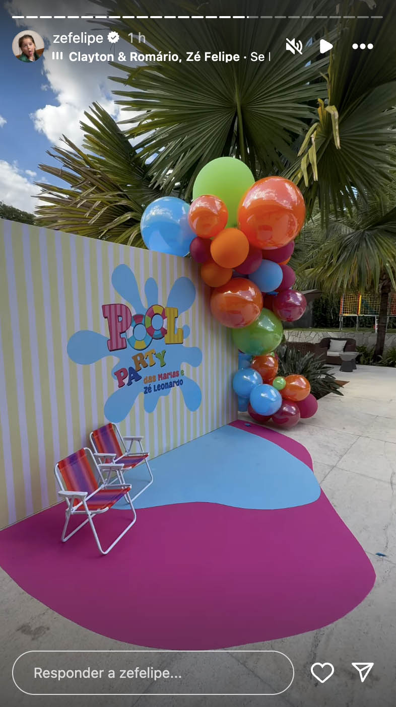 Zé Felipe faz festa na piscina para os filhos - Foto: Reprodução / Instagram