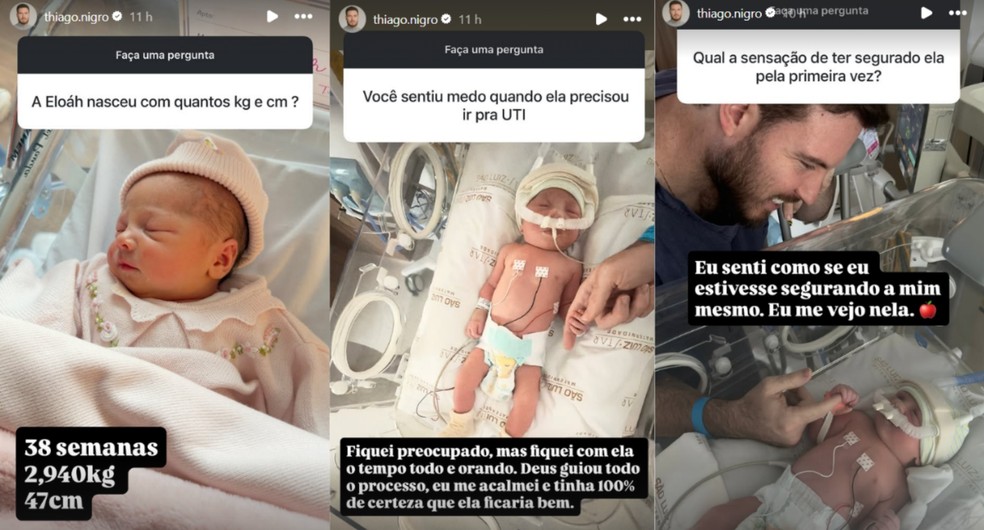 Thiago Nigro revelou emoção ao se tornar pai de Eloáh — Foto: Reprodução Instagram