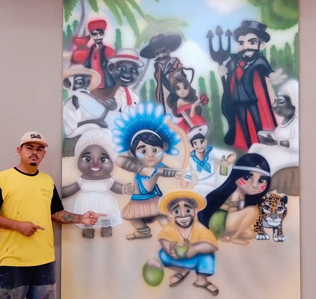 Morador do bairro Mãe Preta ganha visibilidade com a arte do graffiti