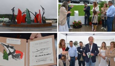Escultura “Da Lagoa ao Castelo” foi hoje inaugurada em Santiago do Cacém (com áudios)