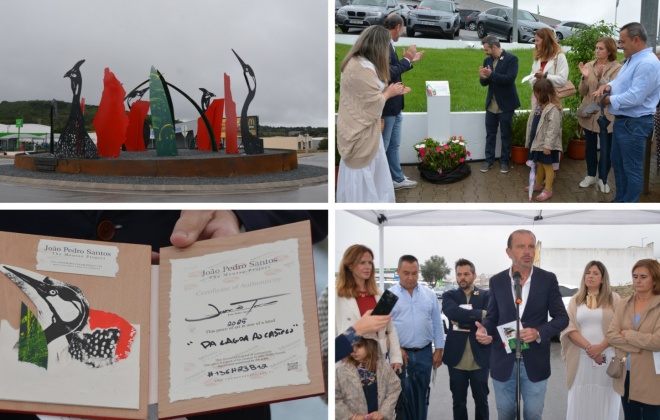 Escultura “Da Lagoa ao Castelo” foi hoje inaugurada em Santiago do Cacém (com áudios)