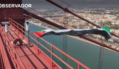 Homem hasteou bandeira da Palestina na ponte 25 de abril – Observador