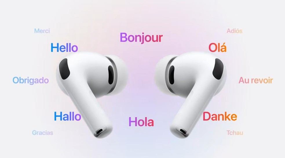 Tradução ao vivo nos novos AirPods Pro — Foto: Reprodução/Apple