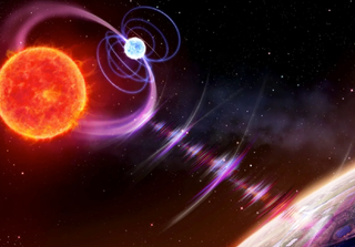 Ondas de rádio intercetadas do espaço e emitidas por um sinalizador cósmico