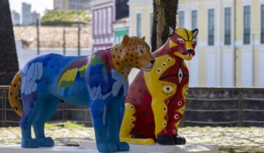Belém vira galeria a céu aberto com estátuas de onças coloridas