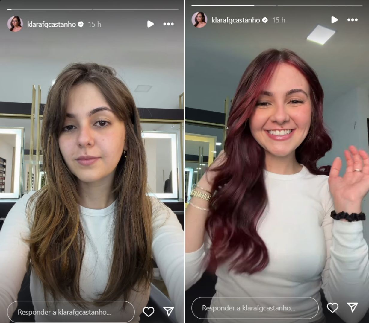 Klara Castanho renova o visual e surge ruiva - Foto: Reprodução / Instagram @klarafgcastanho