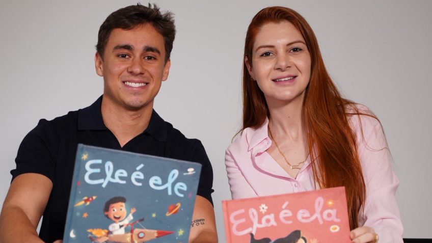 O deputado federal Nikolas Ferreira e deputada estadual Ana Campagnolo publicaram os livros “Ele é ele” e “Ela é ela”