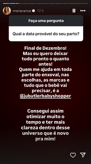 Mariana Rios fala sobre gestação — Foto: Reprodução/Instagram @marianarios
