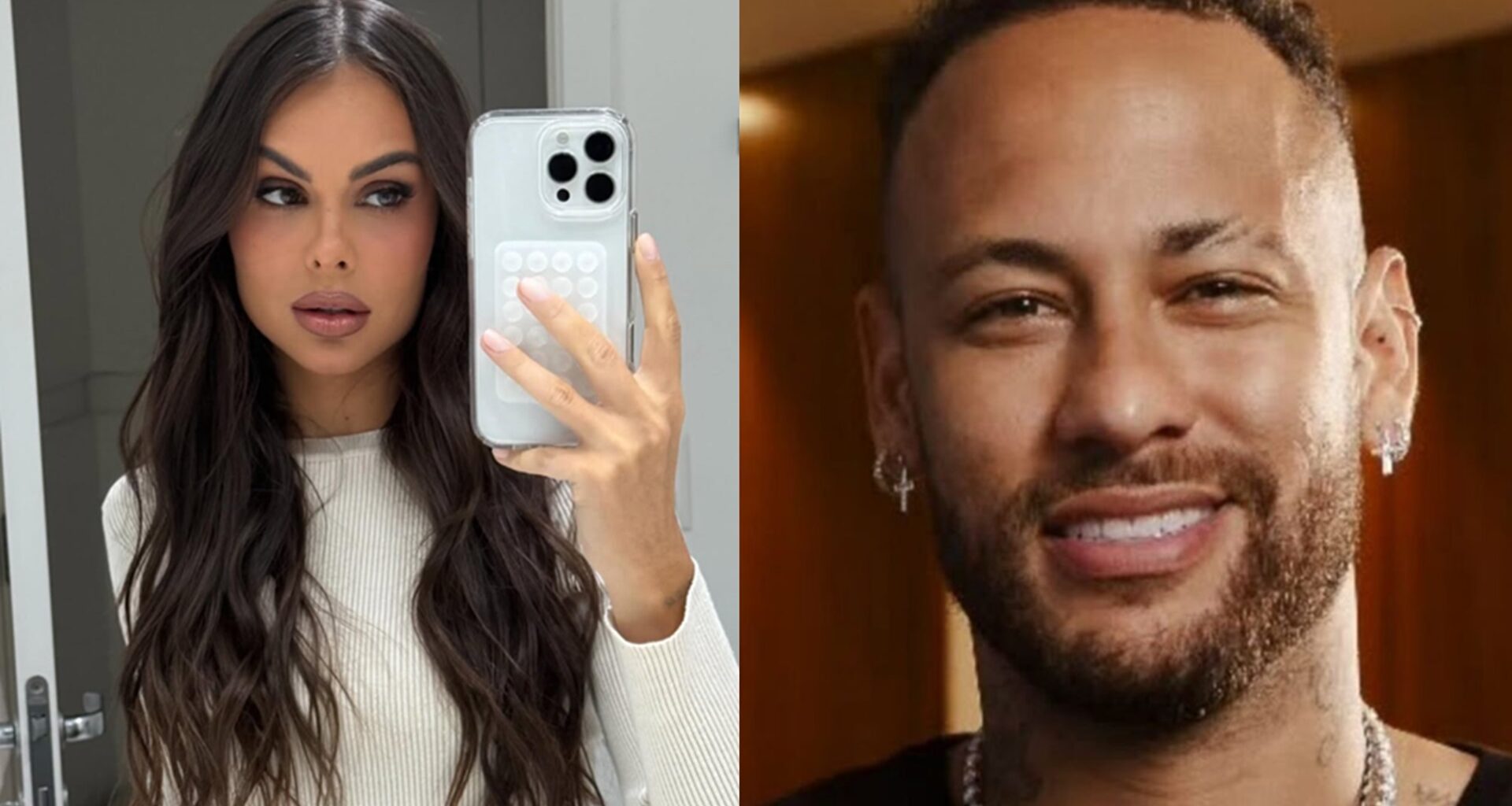 Neymar e Amanda Kimberlly - Foto: Reprodução/Instagram @neymarjr e @akimberlly