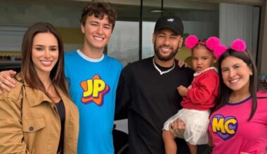 Filha de Neymar e Bruna Biancardi recebe Maria Clara e JP em sua casa