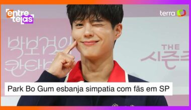 Park Bo Gum esbanja simpatia e canta em português em SP