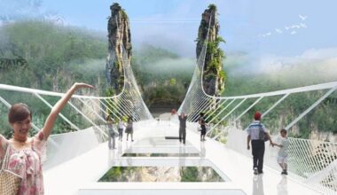 Maior ponte de vidro do mundo que 'flutua' equivale a prédio de 42 andares e está no Guinness