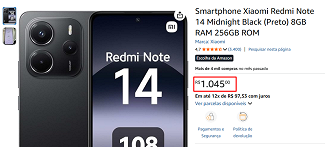 Redmi Note 14 4G em oferta na Amazon