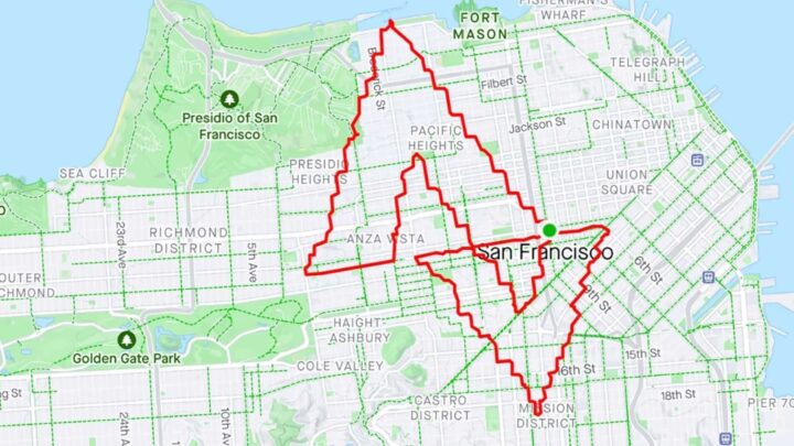 Logótipo da app Strava desenhado num mapa