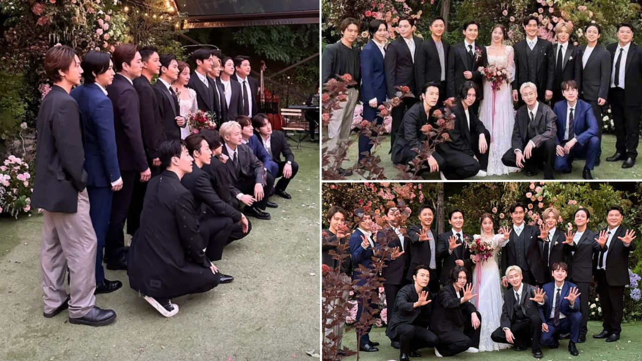 Integrantes do Super Junior no casamento de Ryeowook