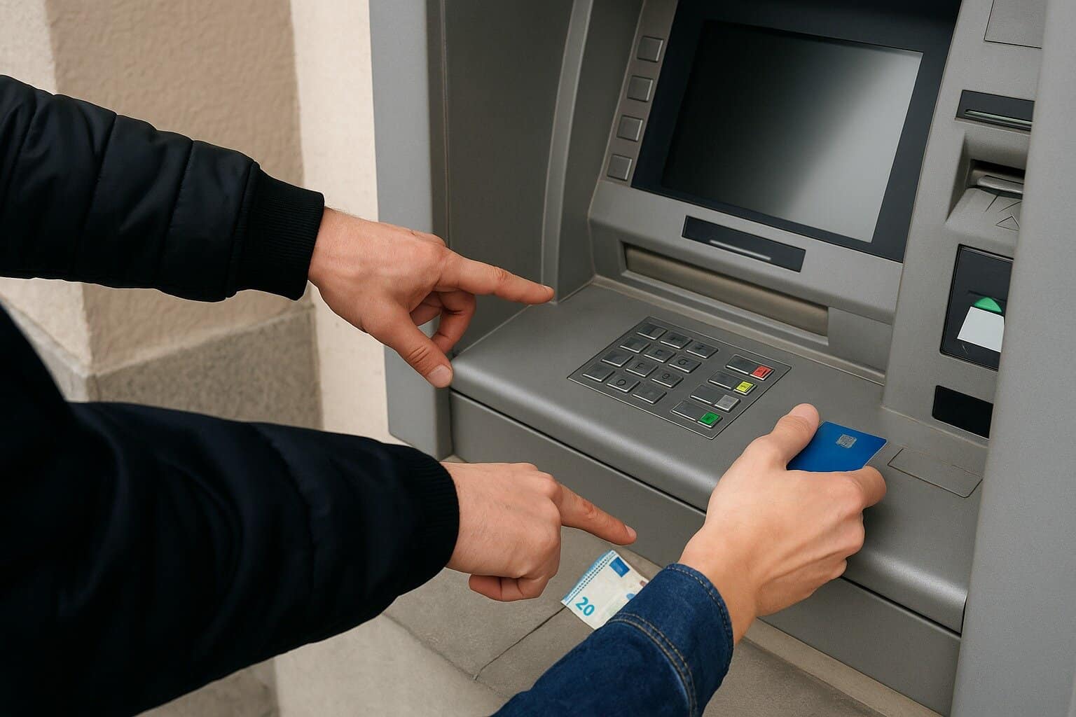 O truque da nota caída que distrai vítimas em caixas multibanco